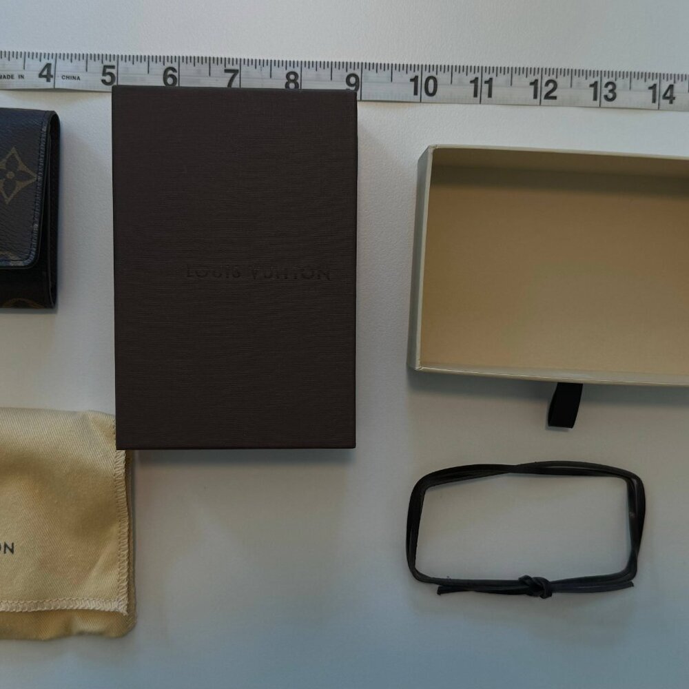 Louis Vuitton Womens Monogram Elise LV Business Card Holder Case Brown 4.25x3.25 - Picture 2 of 16